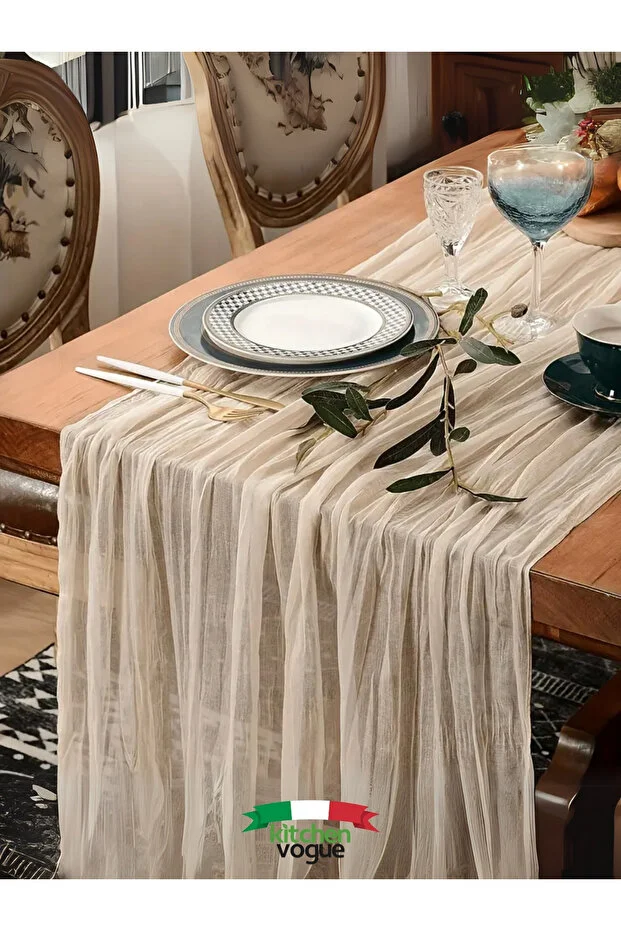 Kitchen Vogue Bohemian Decorative Runner Tablecloth | Wedding, Party, Promise, Engagement, Special Day Decoration Table Decoration